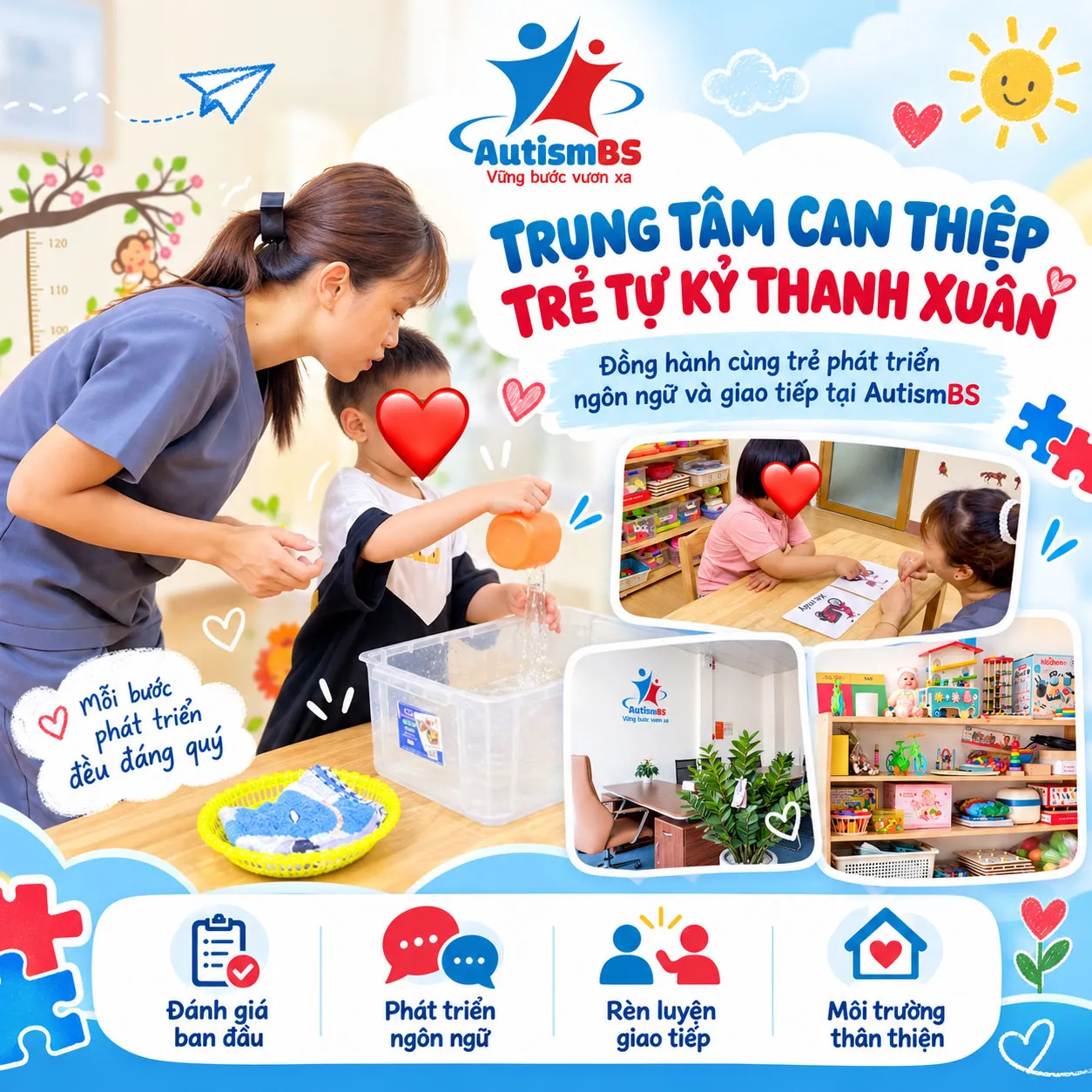 Trung tâm can thiệp trẻ tự kỷ Thanh Xuân - Đồng hành cùng trẻ phát triển ngôn ngữ và giao tiếp tại AutismBS.