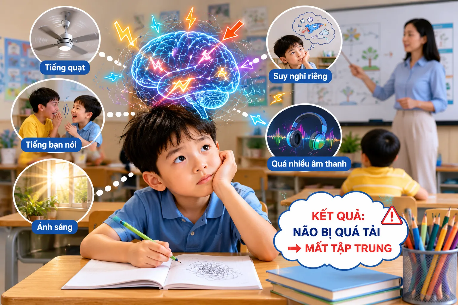 Trong lớp học: “Nghe nhưng không giữ được thông tin”