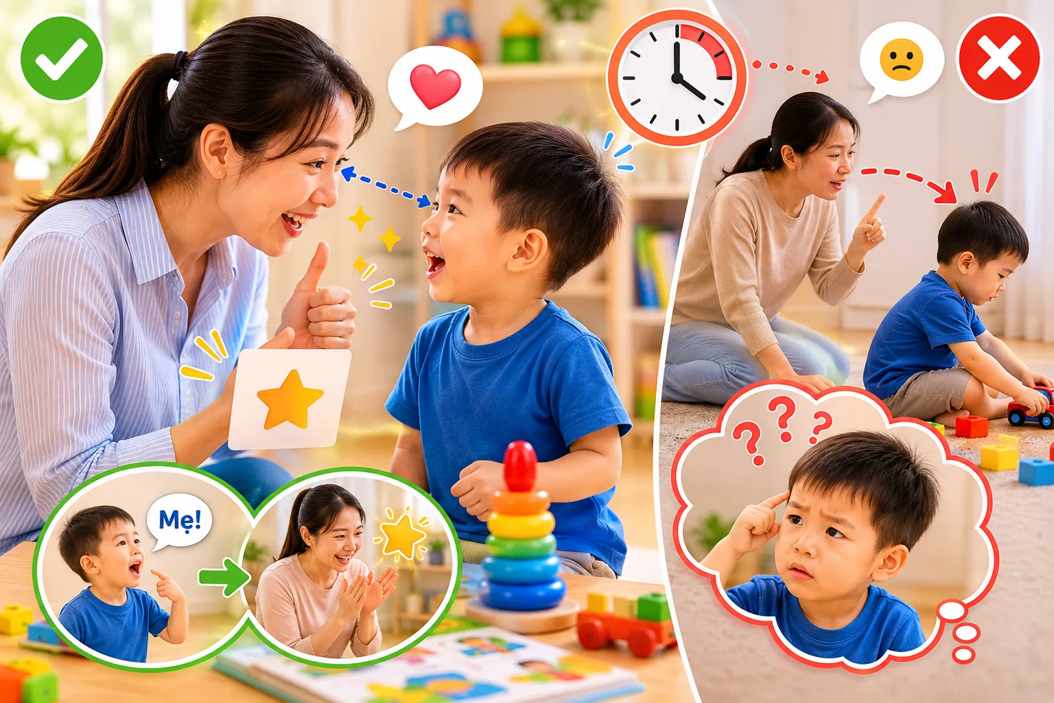 Khen ngay khi hành vi đúng vừa xảy ra