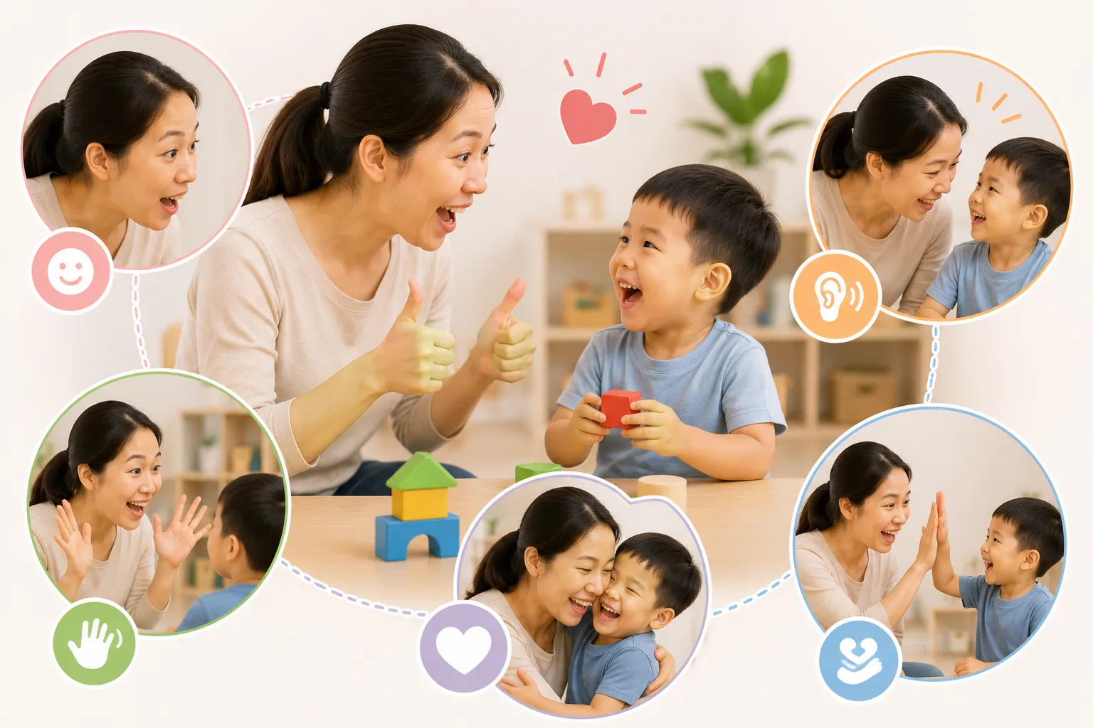 Kết hợp ánh mắt, nụ cười, cử chỉ