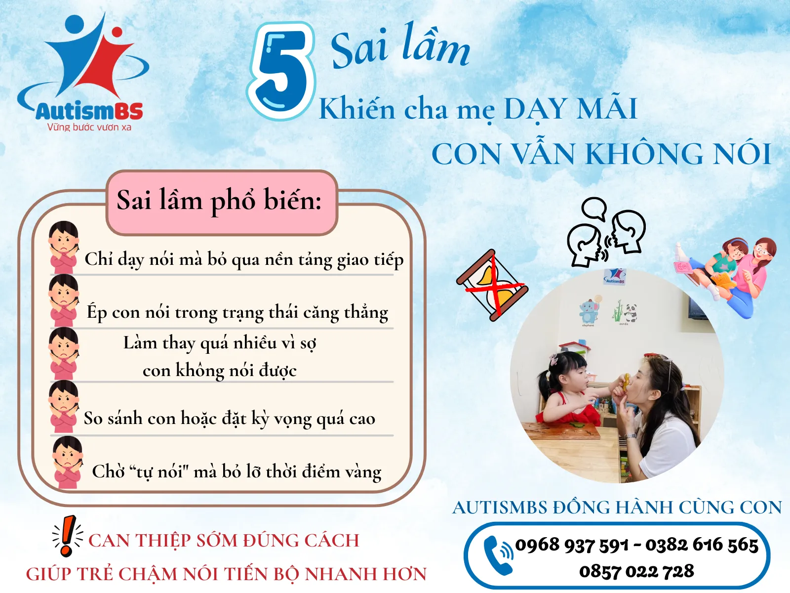 5 sai lầm khiến cha mẹ dạy mãi con vẫn không nói