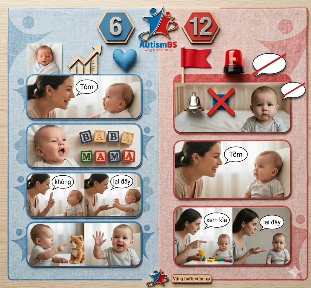 6 – 12 tháng: Bắt đầu tương tác chủ động