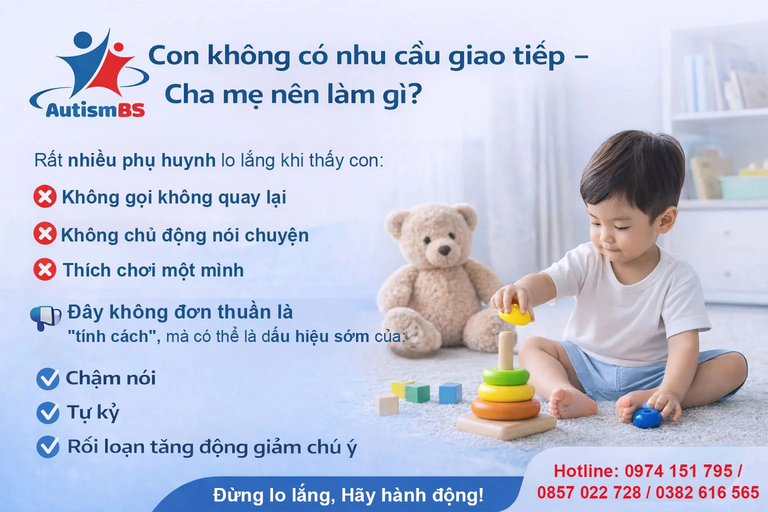 Nên làm gì khi con không có nhu cầu giao tiếp?