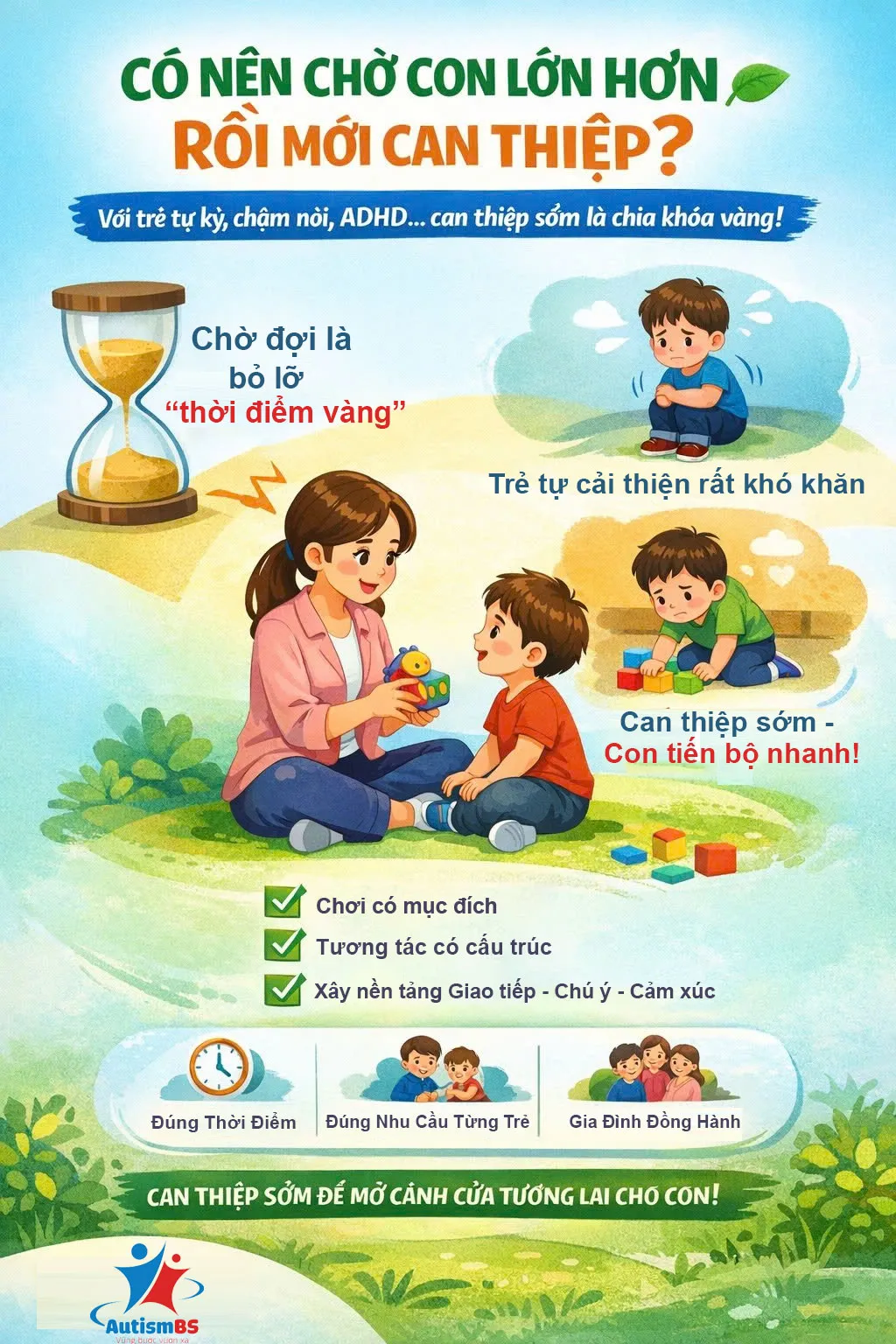 Có nên chờ con lớn hơn rồi mới can thiệp?