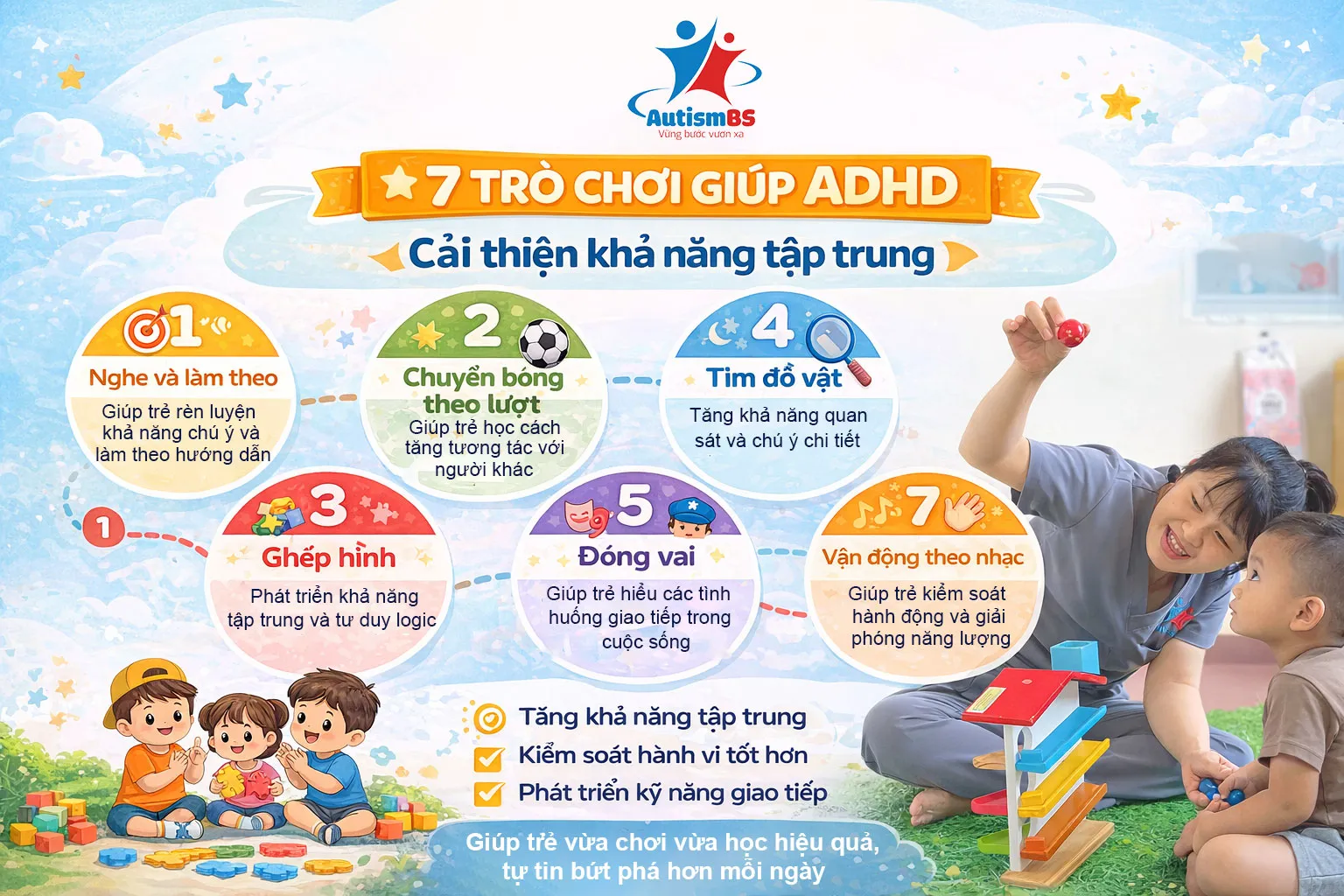 7 Trò Chơi Giúp Trẻ Tăng Động Giảm Chú Ý (ADHD) Cải Thiện Khả Năng Tập Trung Hiệu Quả