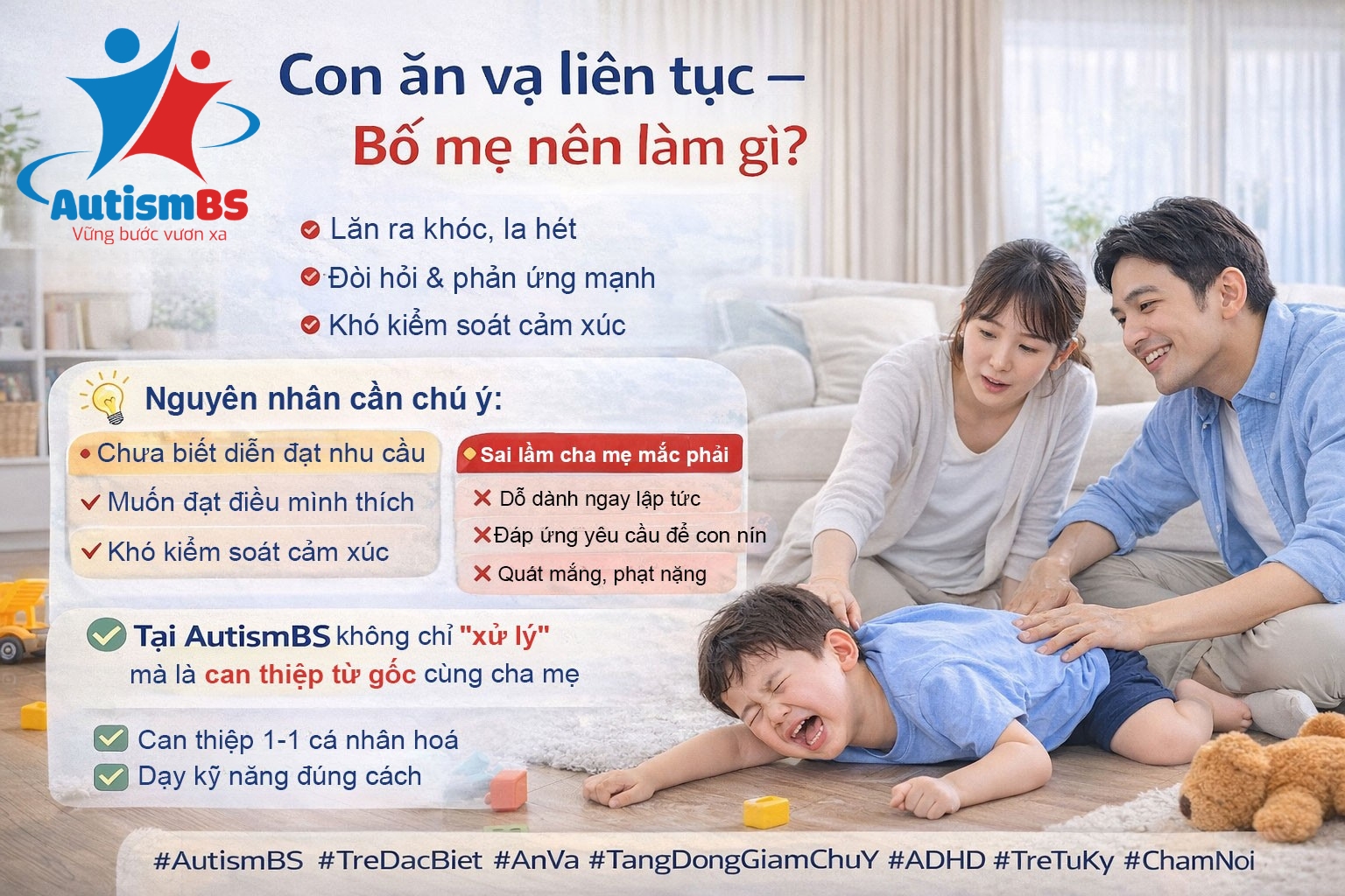 Bố mẹ nên làm gì khi con ăn vạ? Cách xử lý đúng giúp trẻ thay đổi hành vi bền vững