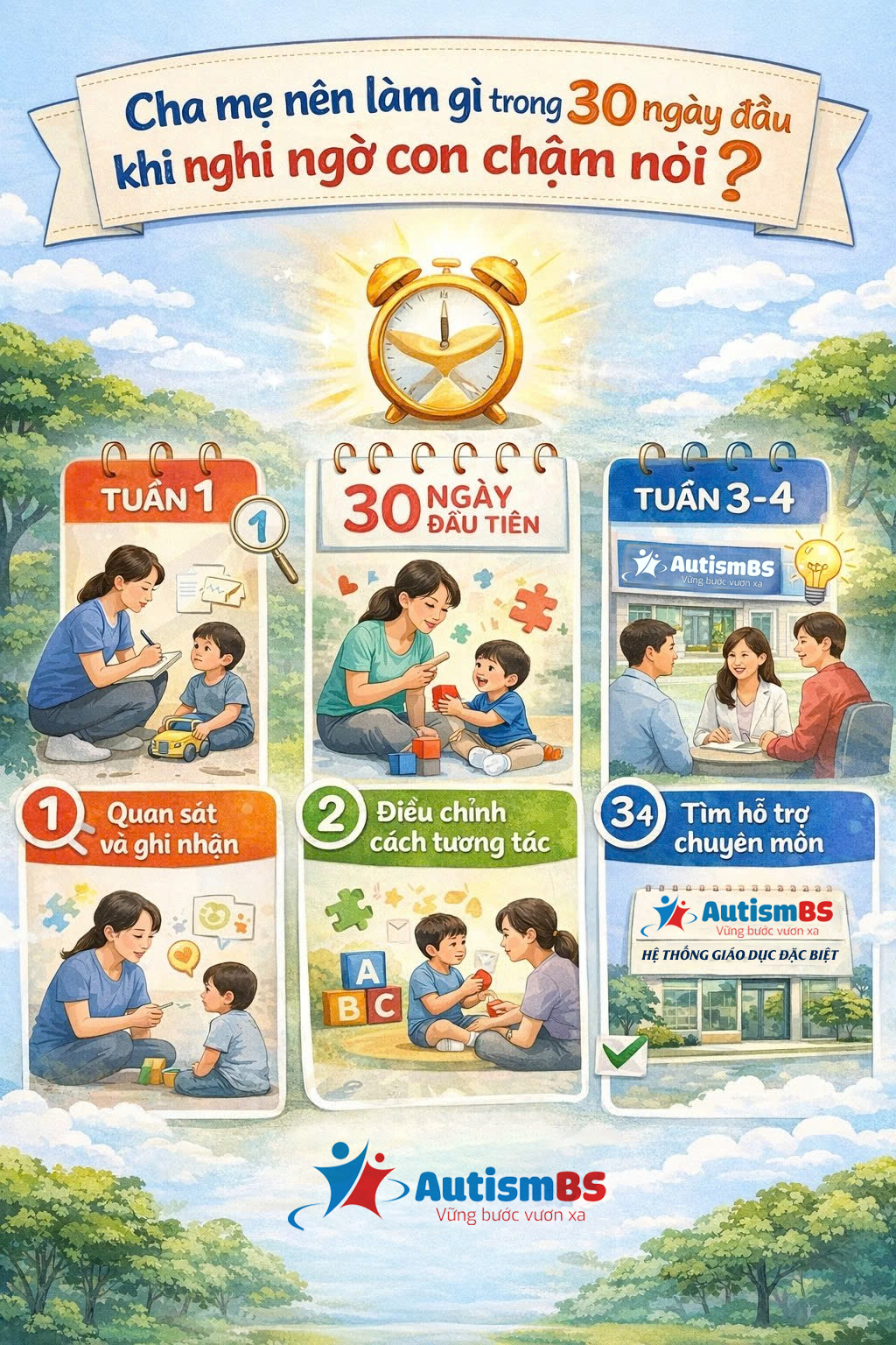 Sau khi nghi ngờ con tự kỷ, 30 ngày đầu phụ huynh nên làm gì?