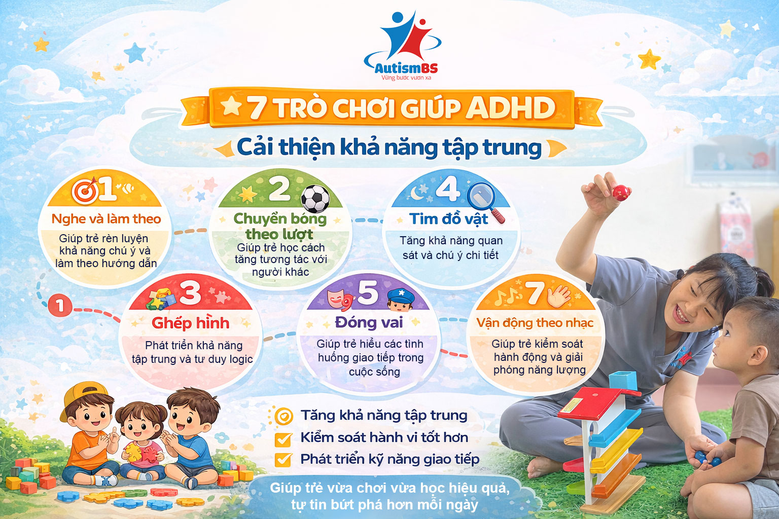 7 Trò Chơi Giúp Trẻ Tăng Động Giảm Chú Ý (ADHD) Cải Thiện Khả Năng Tập Trung Hiệu Quả