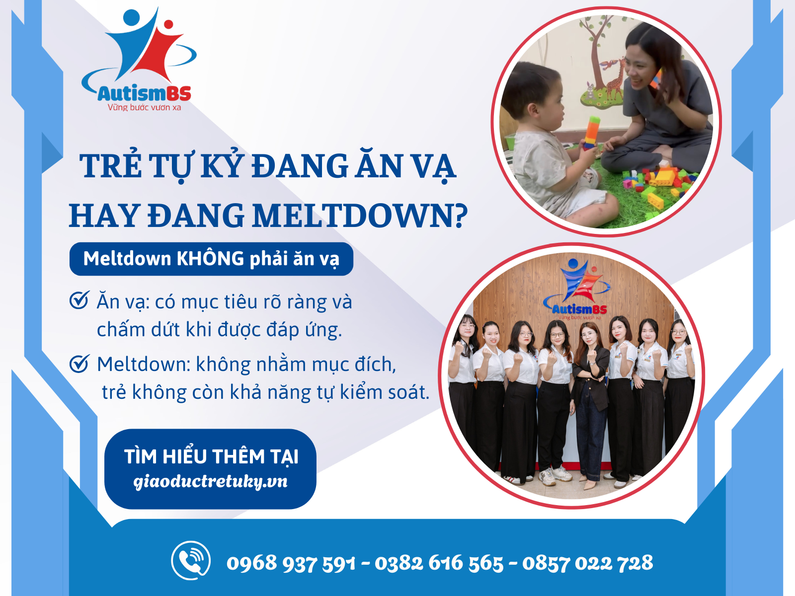 Cách xử lý cơn khủng hoảng (meltdown) ở trẻ tự kỷ và phân biệt với ăn vạ thông thường